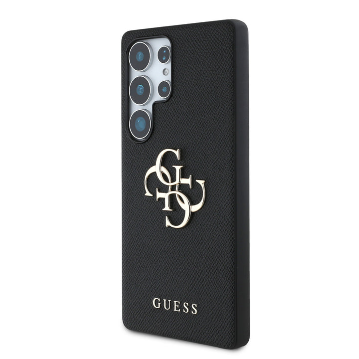 Guess Samsung Galaxy S25 Ultra Backcover hoesje - Grained - Big 4G Logo - Zwart-Hoesjes-Ilumina Benelux