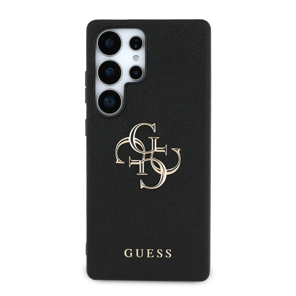 Guess Samsung Galaxy S25 Ultra Backcover hoesje - Grained - Big 4G Logo - Zwart-Hoesjes-Ilumina Benelux