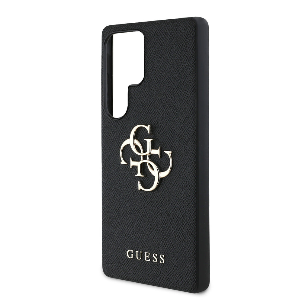 Guess Samsung Galaxy S25 Ultra Backcover hoesje - Grained - Big 4G Logo - Zwart-Hoesjes-Ilumina Benelux