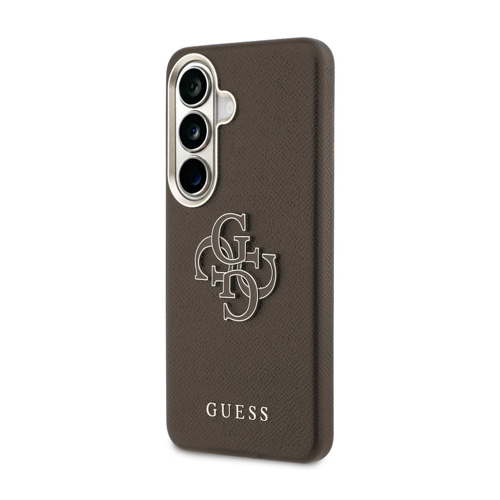 Guess Samsung Galaxy S26 Backcover hoesje - Grained - Big 4G Logo - Bruin-Hoesjes-Ilumina Benelux