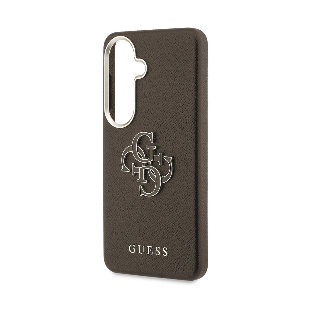 Guess Samsung Galaxy S26 Backcover hoesje - Grained - Big 4G Logo - Bruin-Hoesjes-Ilumina Benelux