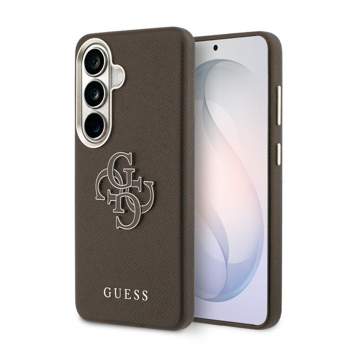 Guess Samsung Galaxy S26 Backcover hoesje - Grained - Big 4G Logo - Bruin-Hoesjes-Ilumina Benelux
