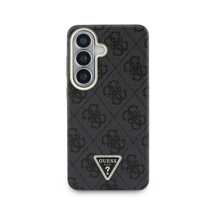 Guess Samsung Galaxy S26 Backcover hoesje - MagSafe - 4G Script Metal Logo - Gold Edge - Zwart-Hoesjes-Ilumina Benelux