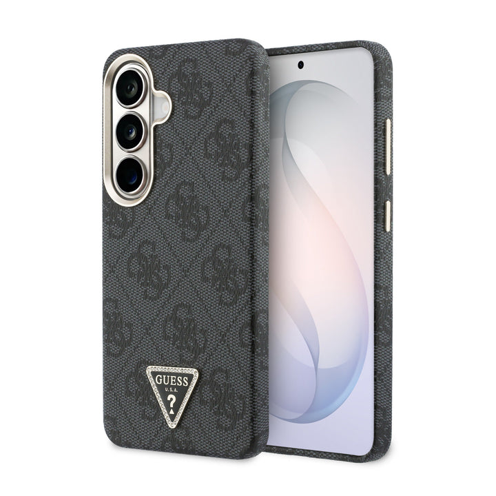 Guess Samsung Galaxy S26 Backcover hoesje - MagSafe - 4G Script Metal Logo - Gold Edge - Zwart-Hoesjes-Ilumina Benelux