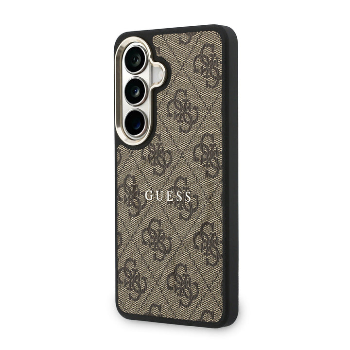 Guess Samsung Galaxy S26 Backcover hoesje - Magsafe PU Leather - 4G Classic Logo - Gold Edge - Bruin-Hoesjes-Ilumina Benelux