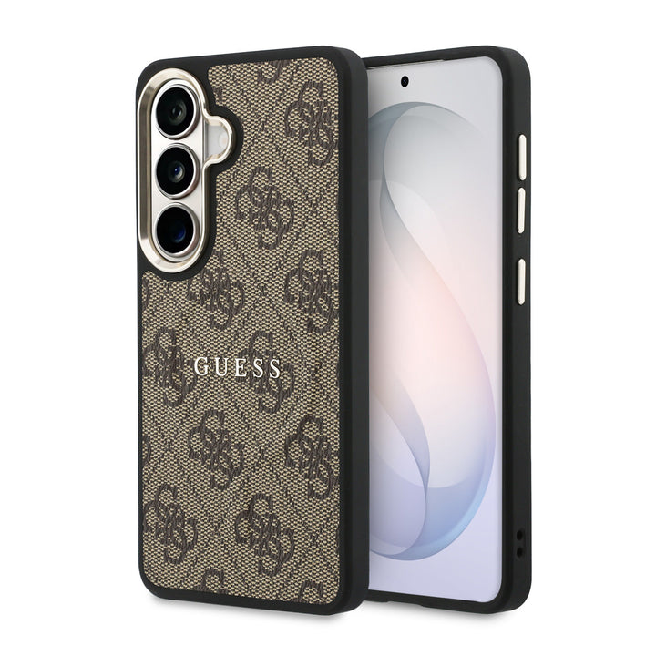 Guess Samsung Galaxy S26 Backcover hoesje - Magsafe PU Leather - 4G Classic Logo - Gold Edge - Bruin-Hoesjes-Ilumina Benelux