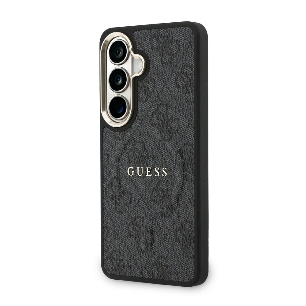Guess Samsung Galaxy S26 Backcover hoesje - Magsafe PU Leather - 4G Classic Logo - Gold Edge - Zwart-Hoesjes-Ilumina Benelux
