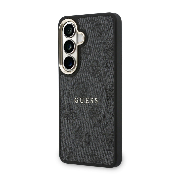 Guess Samsung Galaxy S26 Backcover hoesje - Magsafe PU Leather - 4G Classic Logo - Gold Edge - Zwart-Hoesjes-Ilumina Benelux