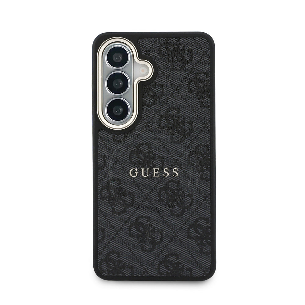Guess Samsung Galaxy S26 Backcover hoesje - Magsafe PU Leather - 4G Classic Logo - Gold Edge - Zwart-Hoesjes-Ilumina Benelux