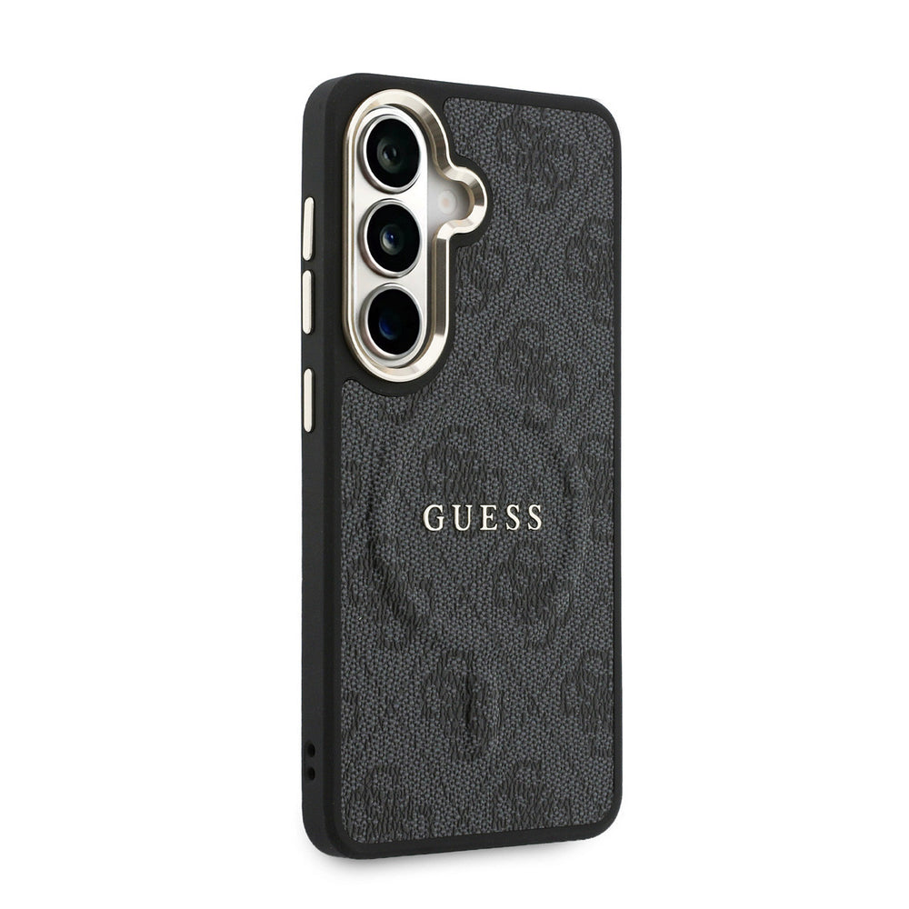 Guess Samsung Galaxy S26 Backcover hoesje - Magsafe PU Leather - 4G Classic Logo - Gold Edge - Zwart-Hoesjes-Ilumina Benelux