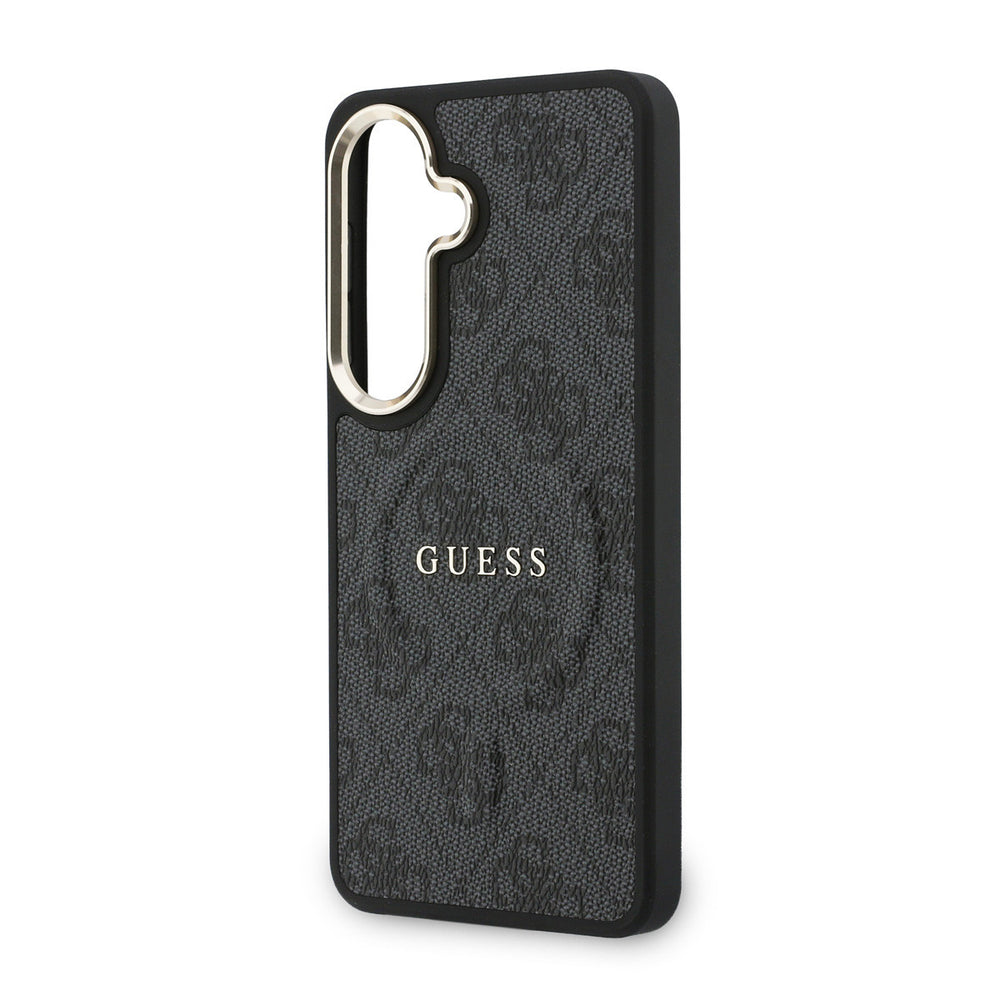 Guess Samsung Galaxy S26 Backcover hoesje - Magsafe PU Leather - 4G Classic Logo - Gold Edge - Zwart-Hoesjes-Ilumina Benelux