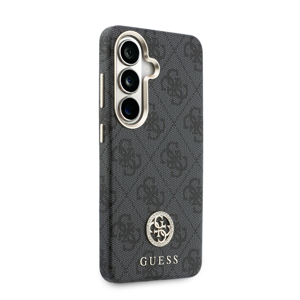 Guess Samsung Galaxy S26 Backcover hoesje - Magsafe PU Leather - 4G Strass Logo - Gold Edge - Zwart-Hoesjes-Ilumina Benelux