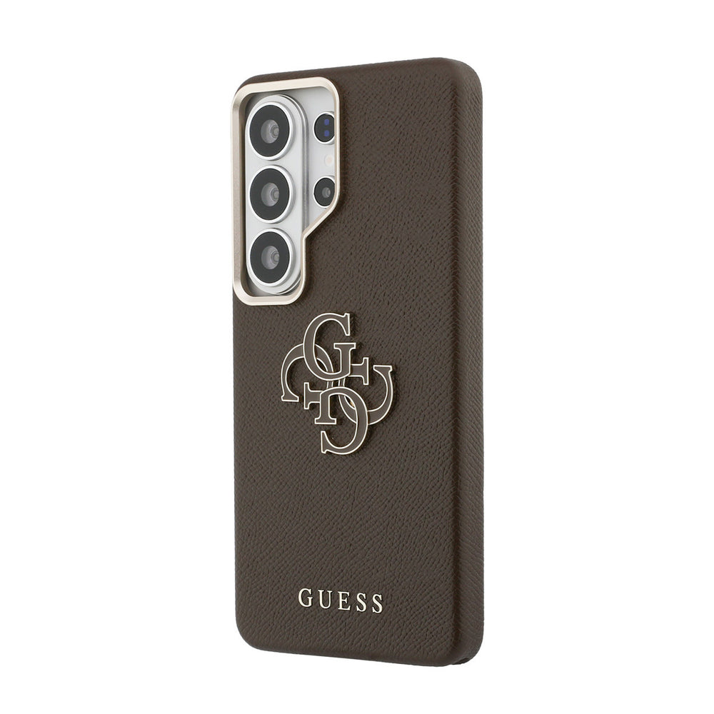 Guess Samsung Galaxy S26 Ultra Backcover hoesje - Grained - Big 4G Logo - Bruin-Hoesjes-Ilumina Benelux