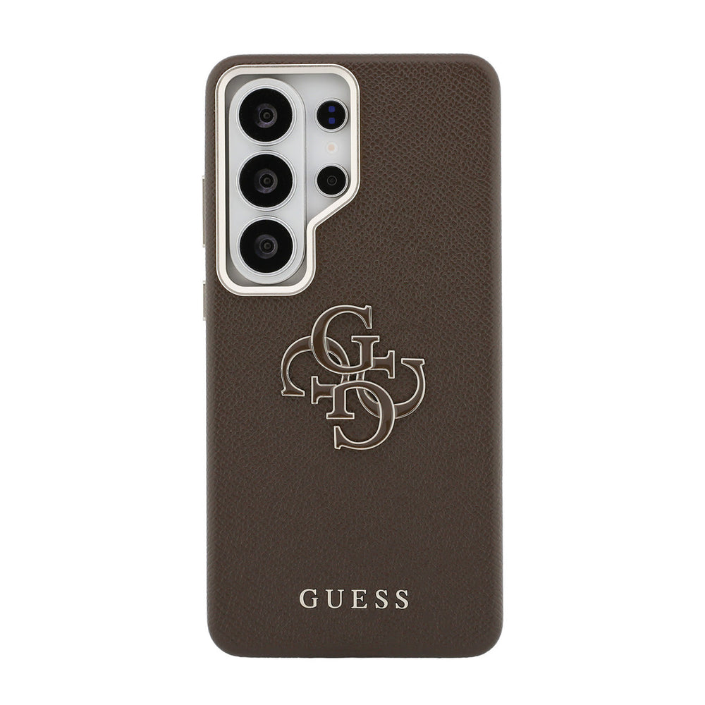 Guess Samsung Galaxy S26 Ultra Backcover hoesje - Grained - Big 4G Logo - Bruin-Hoesjes-Ilumina Benelux