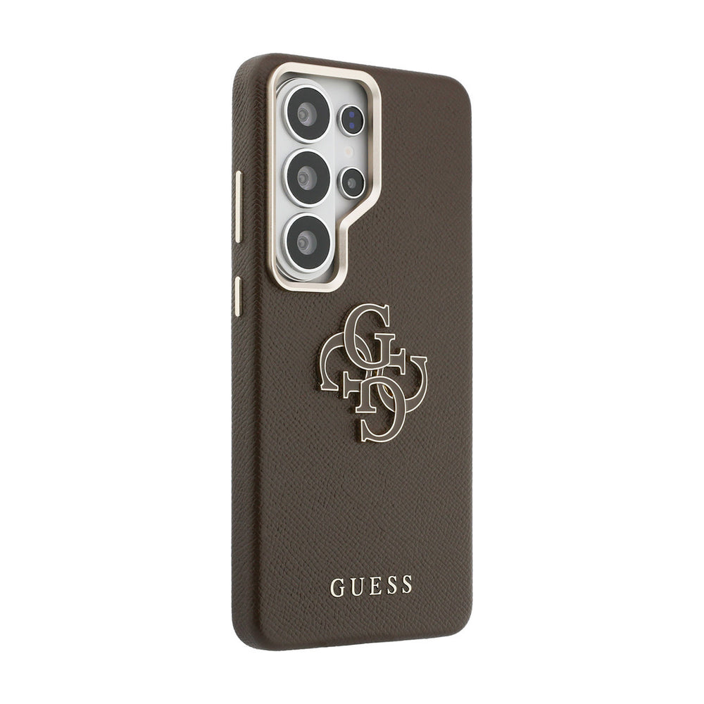 Guess Samsung Galaxy S26 Ultra Backcover hoesje - Grained - Big 4G Logo - Bruin-Hoesjes-Ilumina Benelux