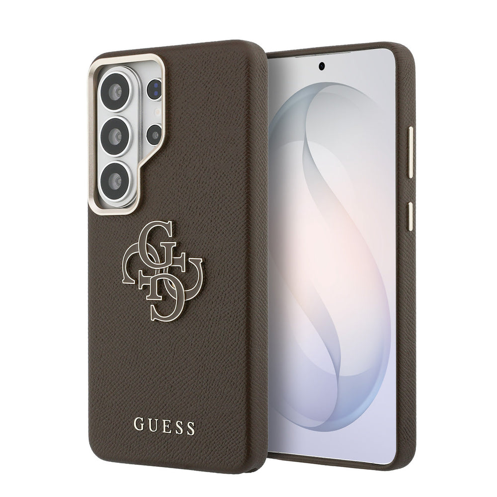 Guess Samsung Galaxy S26 Ultra Backcover hoesje - Grained - Big 4G Logo - Bruin-Hoesjes-Ilumina Benelux