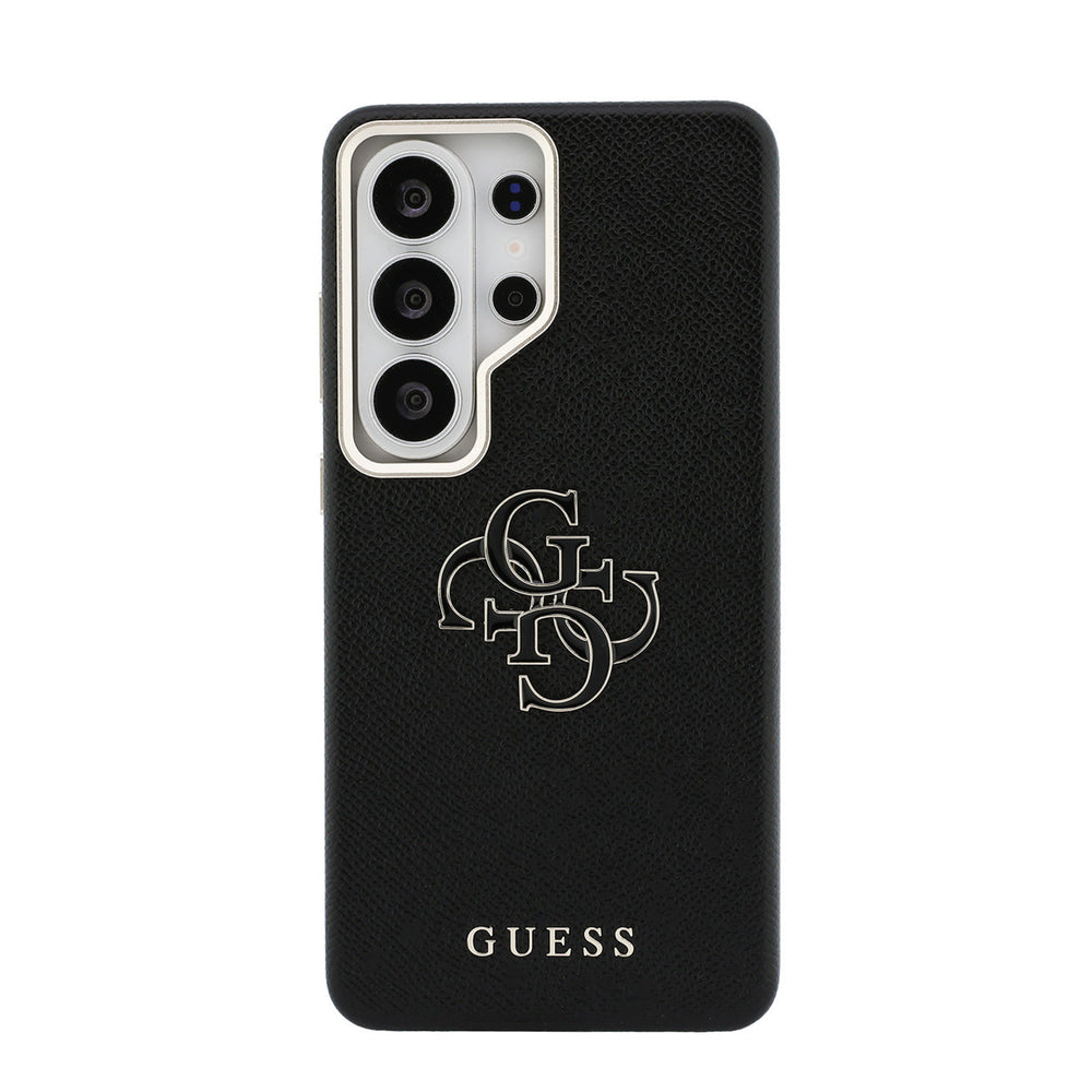 Guess Samsung Galaxy S26 Ultra Backcover hoesje - Grained - Big 4G Logo - Zwart-Hoesjes-Ilumina Benelux