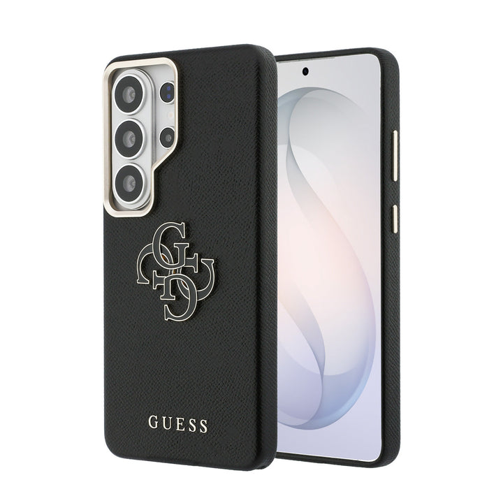 Guess Samsung Galaxy S26 Ultra Backcover hoesje - Grained - Big 4G Logo - Zwart-Hoesjes-Ilumina Benelux