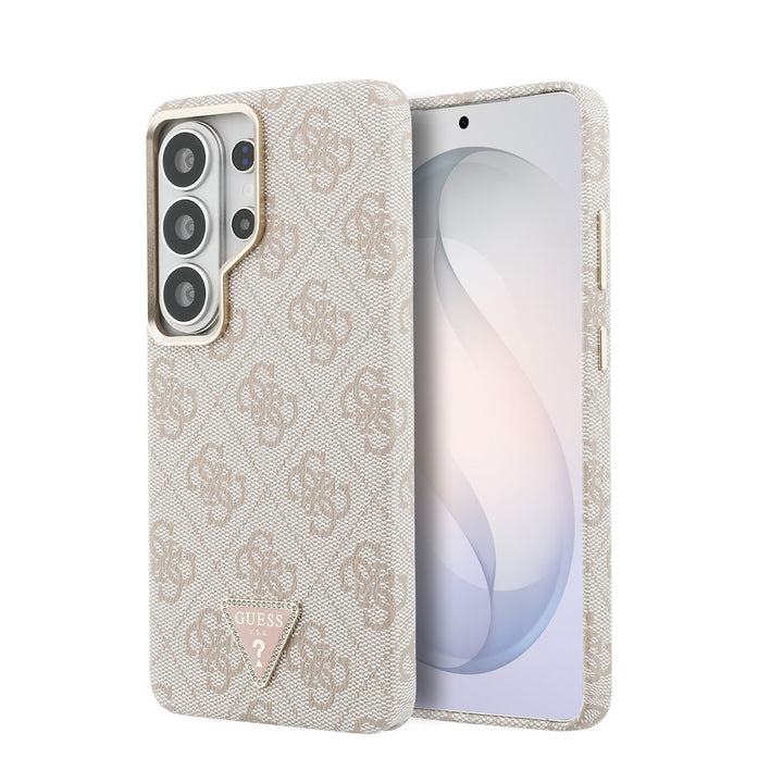 Guess Samsung Galaxy S26 Ultra Backcover hoesje - MagSafe - 4G Script Metal Logo - Gold Edge - Roze-Hoesjes-Ilumina Benelux