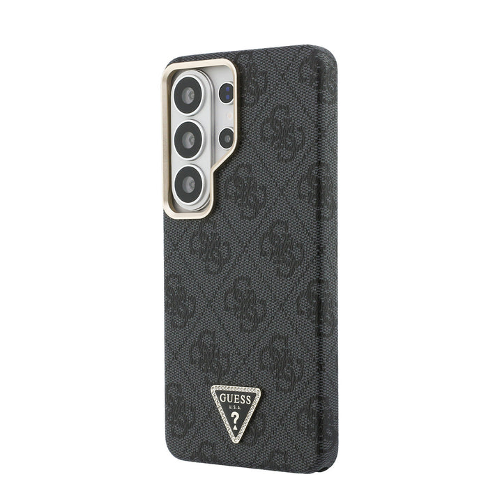 Guess Samsung Galaxy S26 Ultra Backcover hoesje - MagSafe - 4G Script Metal Logo - Gold Edge - Zwart-Hoesjes-Ilumina Benelux