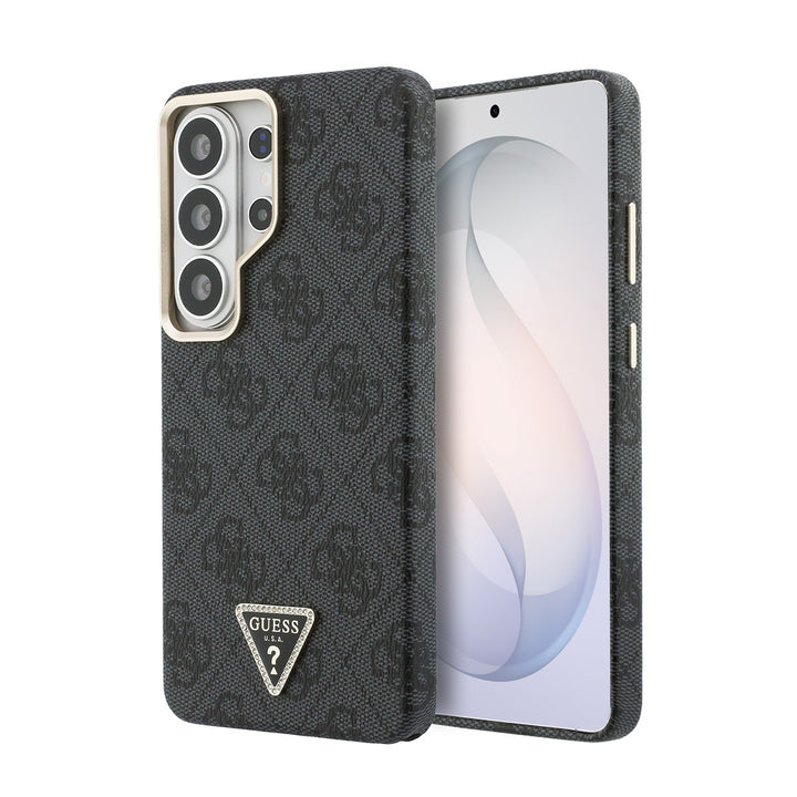 Guess Samsung Galaxy S26 Ultra Backcover hoesje - MagSafe - 4G Script Metal Logo - Gold Edge - Zwart-Hoesjes-Ilumina Benelux
