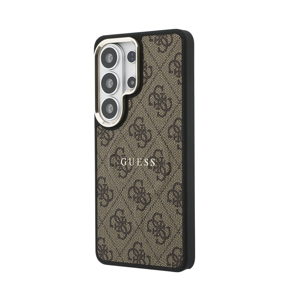 Guess Samsung Galaxy S26 Ultra Backcover hoesje - Magsafe PU Leather - 4G Classic Logo - Gold Edge - Bruin-Hoesjes-Ilumina Benelux