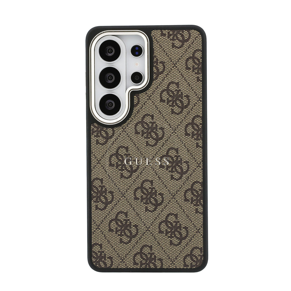 Guess Samsung Galaxy S26 Ultra Backcover hoesje - Magsafe PU Leather - 4G Classic Logo - Gold Edge - Bruin-Hoesjes-Ilumina Benelux