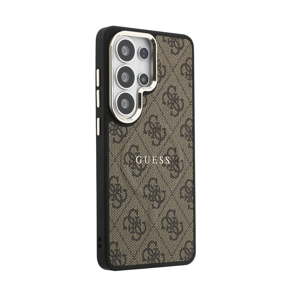 Guess Samsung Galaxy S26 Ultra Backcover hoesje - Magsafe PU Leather - 4G Classic Logo - Gold Edge - Bruin-Hoesjes-Ilumina Benelux