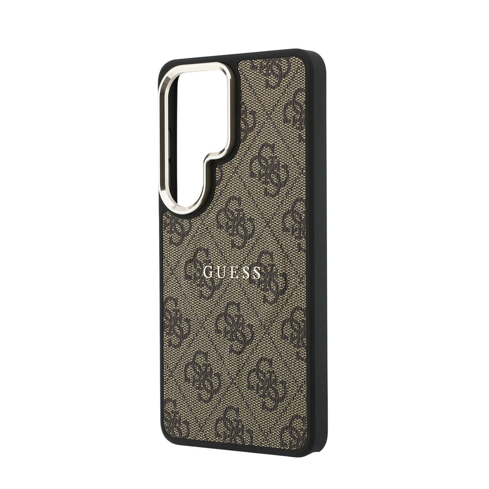 Guess Samsung Galaxy S26 Ultra Backcover hoesje - Magsafe PU Leather - 4G Classic Logo - Gold Edge - Bruin-Hoesjes-Ilumina Benelux