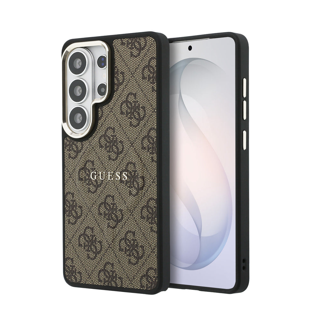 Guess Samsung Galaxy S26 Ultra Backcover hoesje - Magsafe PU Leather - 4G Classic Logo - Gold Edge - Bruin-Hoesjes-Ilumina Benelux