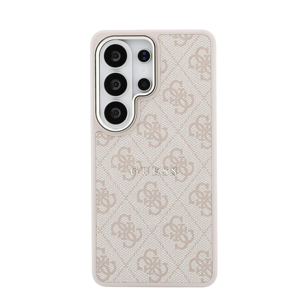 Guess Samsung Galaxy S26 Ultra Backcover hoesje - Magsafe PU Leather - 4G Classic Logo - Gold Edge - Roze-Hoesjes-Ilumina Benelux