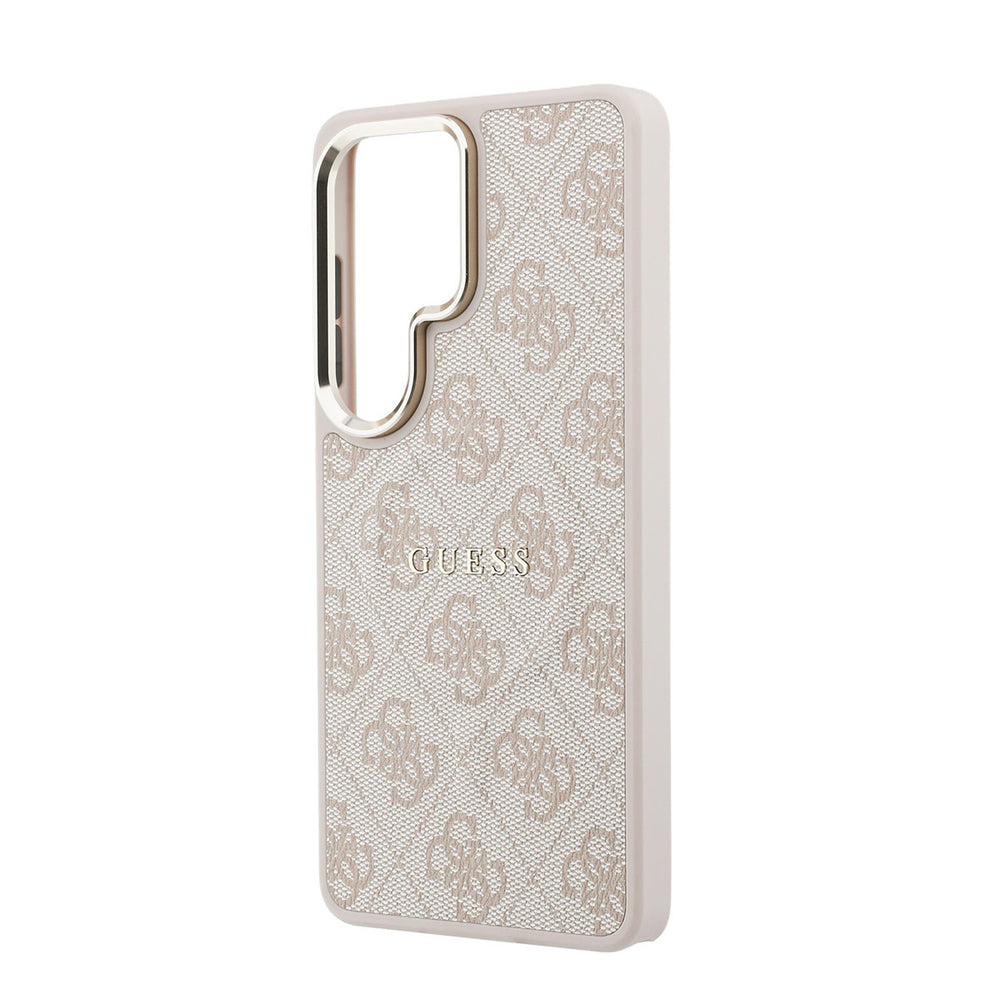 Guess Samsung Galaxy S26 Ultra Backcover hoesje - Magsafe PU Leather - 4G Classic Logo - Gold Edge - Roze-Hoesjes-Ilumina Benelux