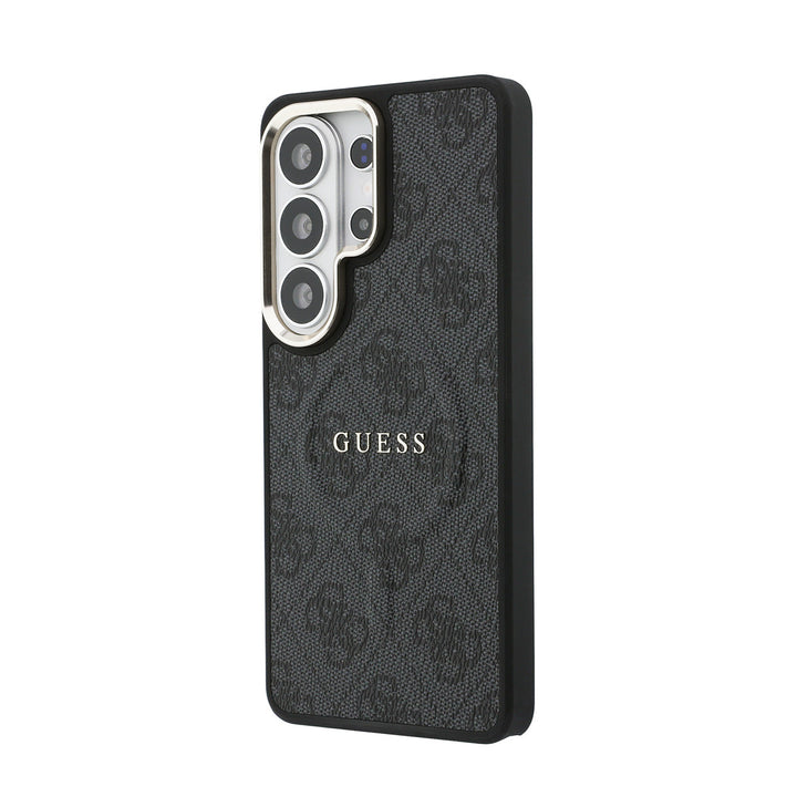 Guess Samsung Galaxy S26 Ultra Backcover hoesje - Magsafe PU Leather - 4G Classic Logo - Gold Edge - Zwart-Hoesjes-Ilumina Benelux