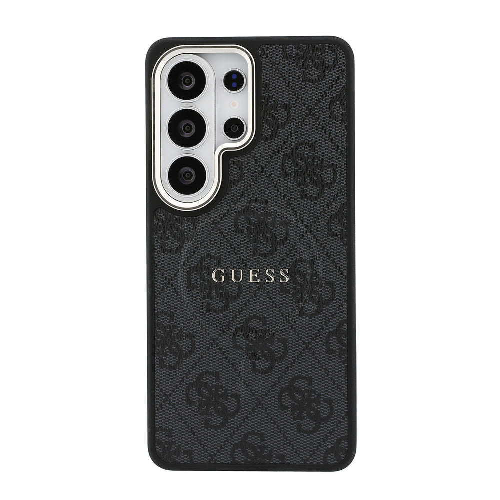 Guess Samsung Galaxy S26 Ultra Backcover hoesje - Magsafe PU Leather - 4G Classic Logo - Gold Edge - Zwart-Hoesjes-Ilumina Benelux