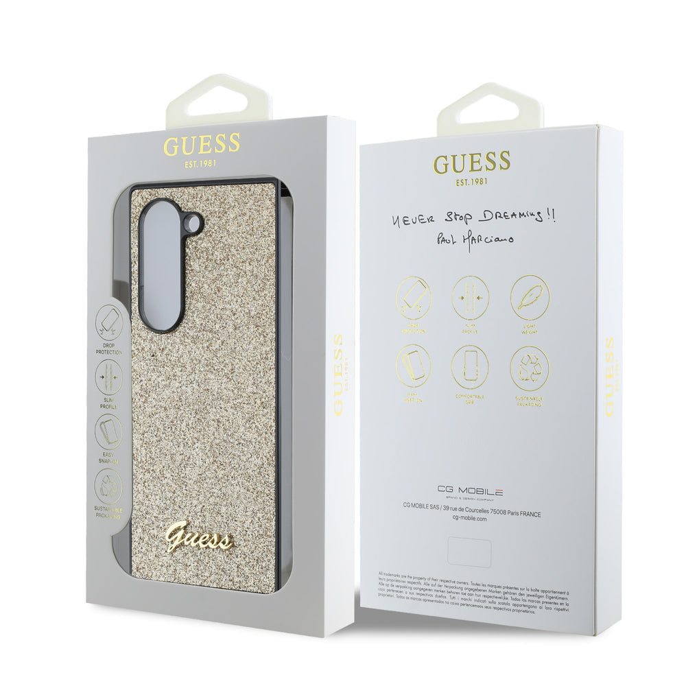 Guess Samsung Galaxy Z Fold 6 Backcover hoesje - Goud-Hoesjes-Ilumina Benelux