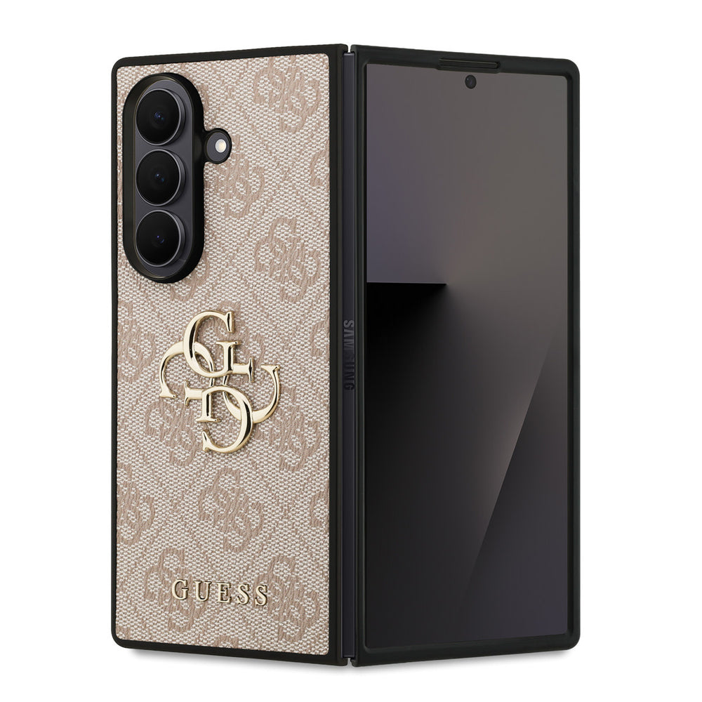 Guess Samsung Galaxy Z Fold 7 Backcover hoesje - 4G - Big Metal Logo - Roze-Hoesjes-Ilumina Benelux