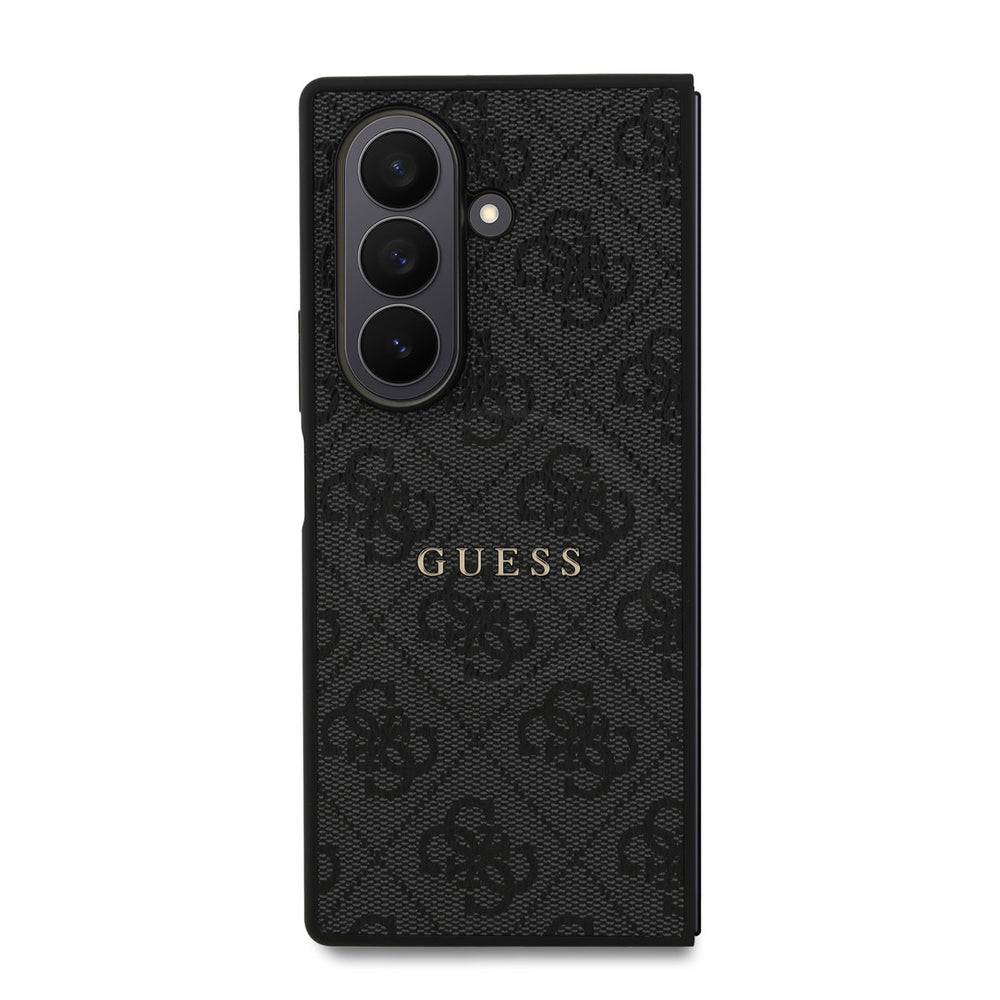 Guess Samsung Galaxy Z Fold 7 Backcover hoesje - Magsafe PU Leather - 4G Classic Logo - Zwart-Hoesjes-Ilumina Benelux