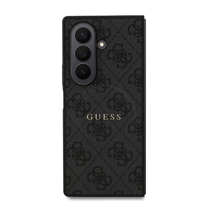Guess Samsung Galaxy Z Fold 7 Backcover hoesje - Magsafe PU Leather - 4G Classic Logo - Zwart-Hoesjes-Ilumina Benelux
