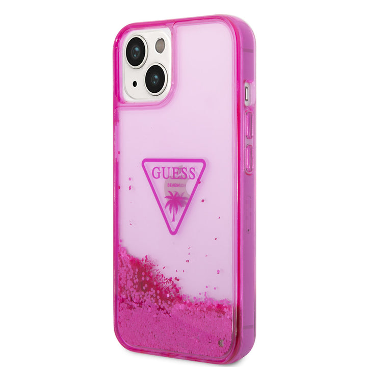 Guess TPU Liquid Glitter Hardcase Hoesje voor Apple iPhone 14 & 15 Plus - Translucent-Hoesjes-Ilumina Benelux