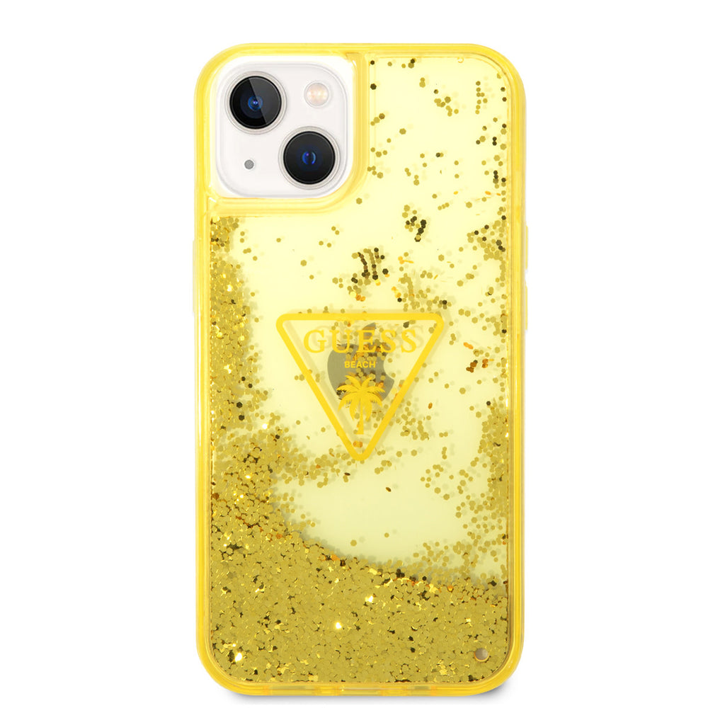 Guess TPU Liquid Glitter Translucent Hardcase Hoesje voor Apple iPhone 14 & 13 - Bescherm je Telefoon!-Hoesjes-Ilumina Benelux