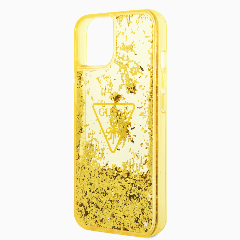 Guess TPU Liquid Glitter Translucent Hardcase Hoesje voor Apple iPhone 14 & 13 - Bescherm je Telefoon!-Hoesjes-Ilumina Benelux