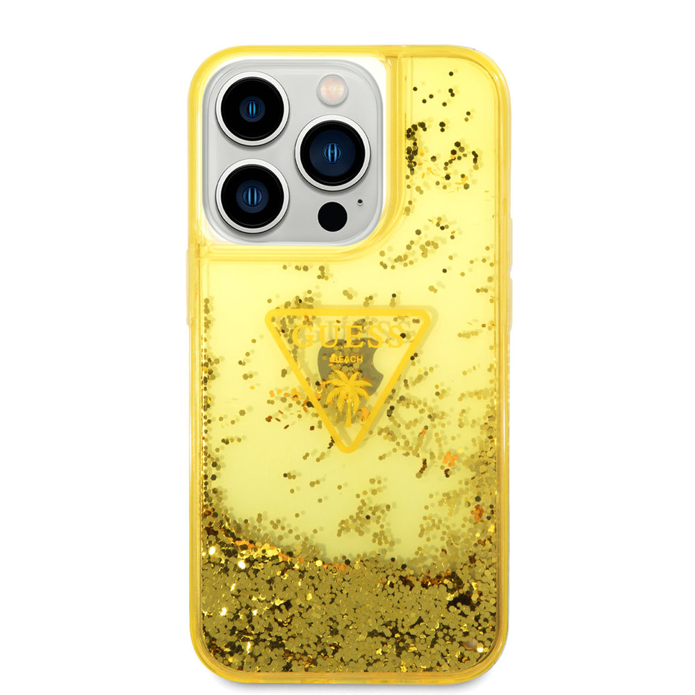 Guess TPU Liquid Glitter Translucent Hardcase Hoesje voor Apple iPhone 14 Pro-Hoesjes-Ilumina Benelux