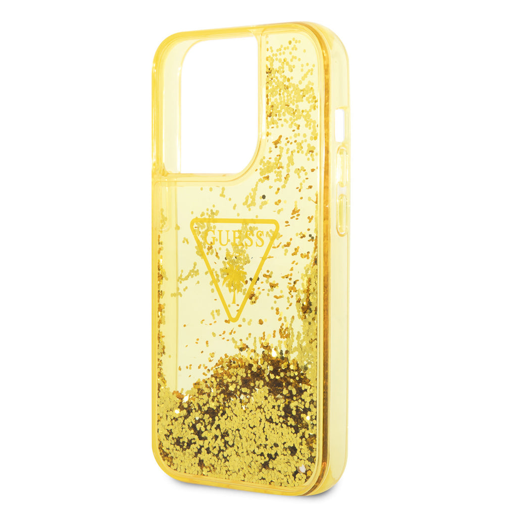 Guess TPU Liquid Glitter Translucent Hardcase Hoesje voor Apple iPhone 14 Pro-Hoesjes-Ilumina Benelux