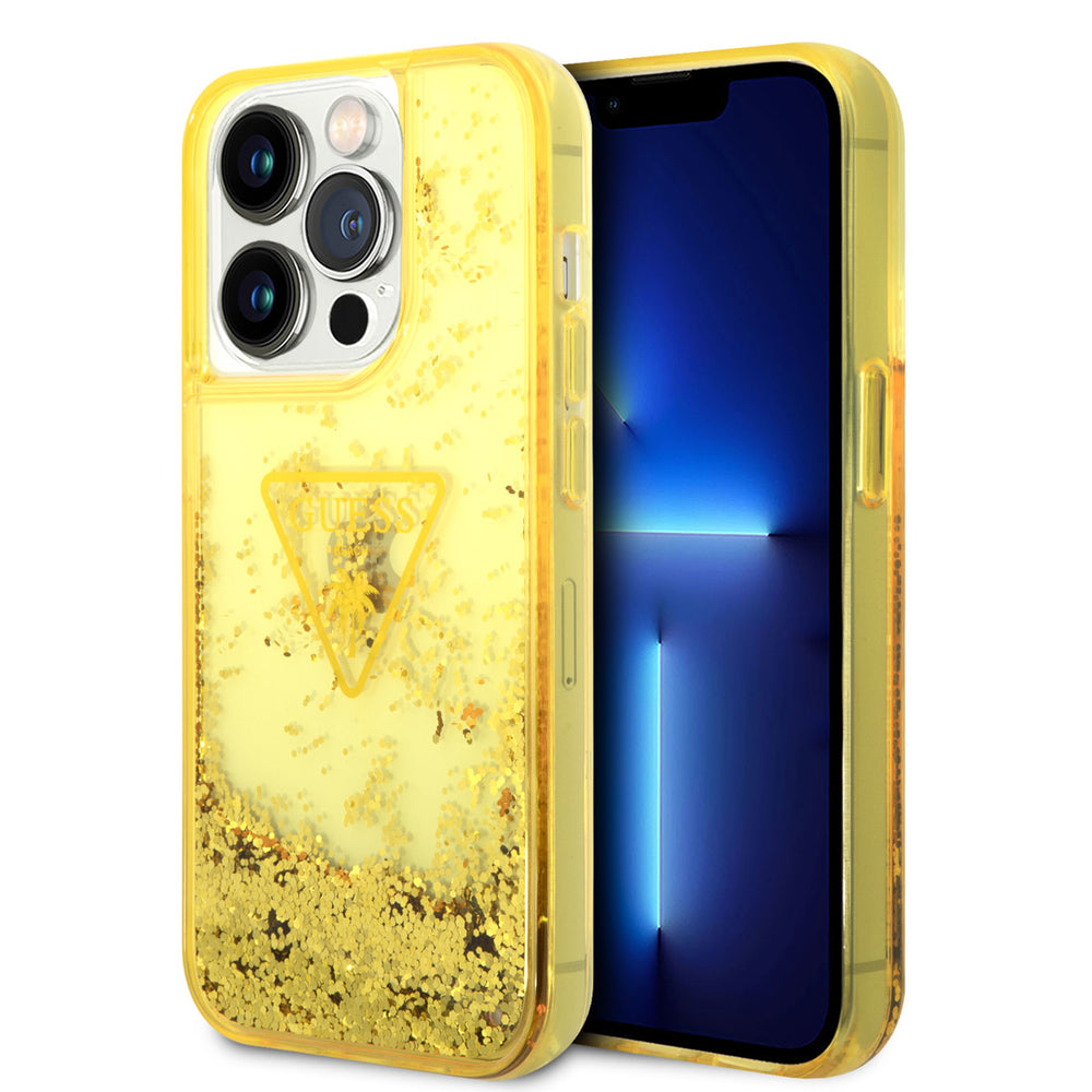 Guess TPU Liquid Glitter Translucent Hardcase Hoesje voor Apple iPhone 14 Pro Max-Hoesjes-Ilumina Benelux