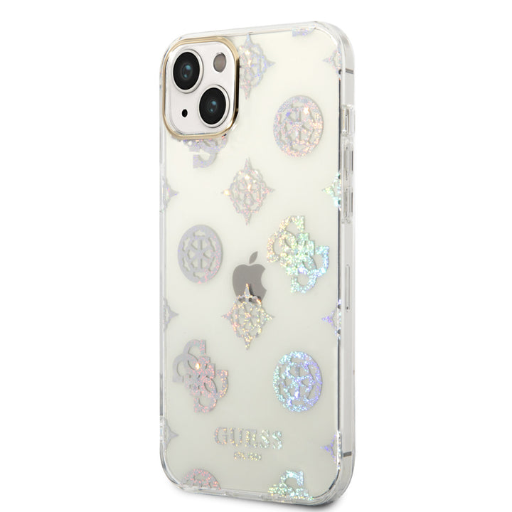 Guess TPU Peony Glitter Hardcase Hoesje voor Apple iPhone 14 & 15 Plus-Hoesjes-Ilumina Benelux