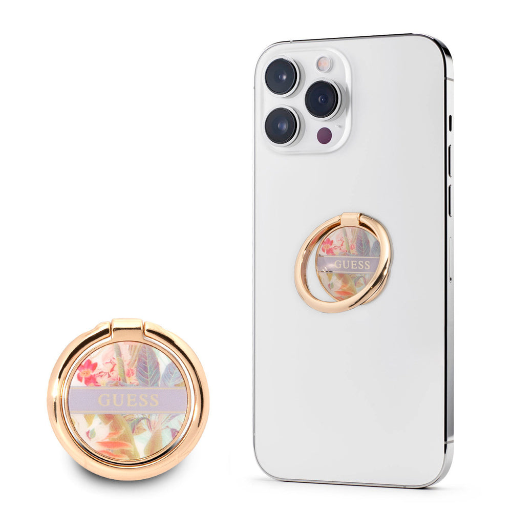 Guess Telefoon Ring houder - Flower Ring Stand - Paars-Telefoonkoord-Ilumina Benelux