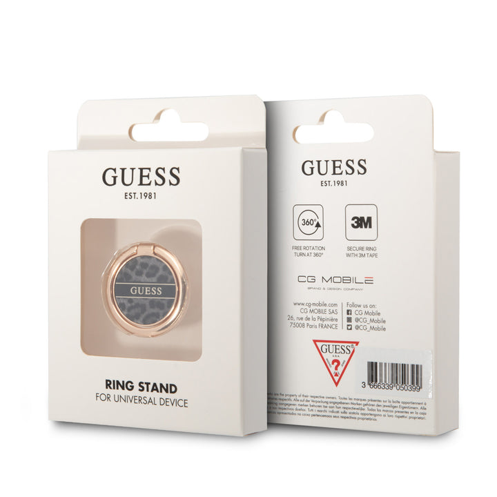 Guess Telefoon Ring houder - Leopard Ring Stand - Zwart-Telefoonkoord-Ilumina Benelux