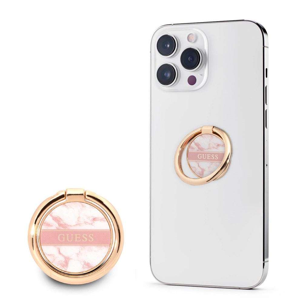 Guess Telefoon Ring houder - Marble Ring Stand - Roze-Telefoonkoord-Ilumina Benelux