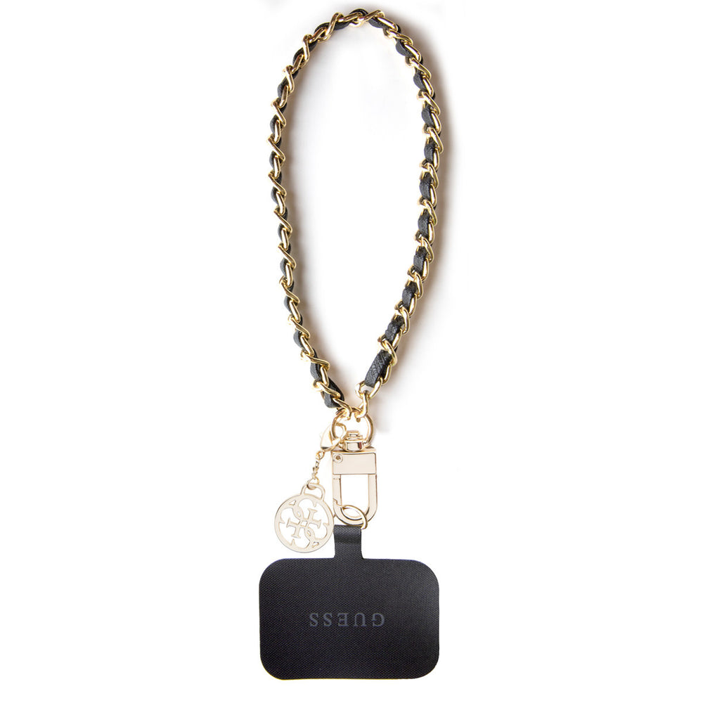 Guess Universal Wrist Chain - Tether Patch - 4G Charm - Zwart-Telefoonkoord-Ilumina Benelux