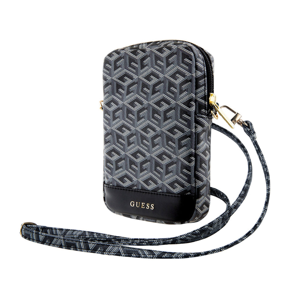 Guess Wallet tas - G Cube - Bottom Stripe - Zwart-Hoesjes-Ilumina Benelux